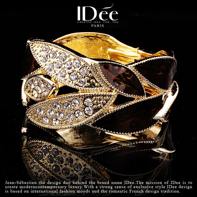 法国idee金叶女宽版欧美潮牌手镯 idee手镯