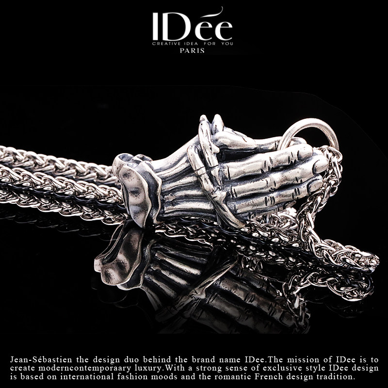 法国idee祈祷潮男纯银吊坠泰银项链 idee项坠/吊坠
