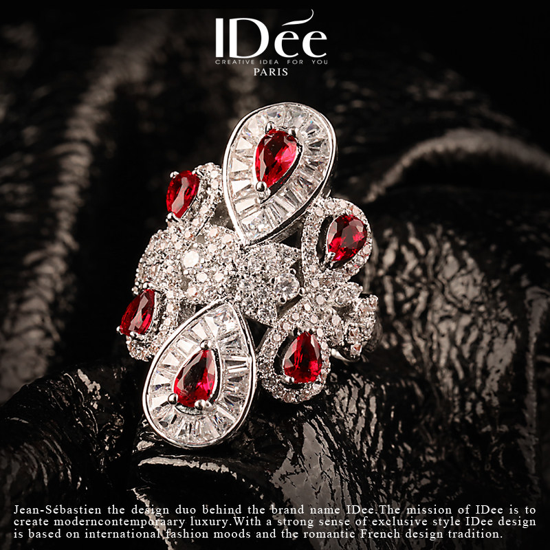 法国idee盛世红宝石女高级宴会指环 idee戒指/指环