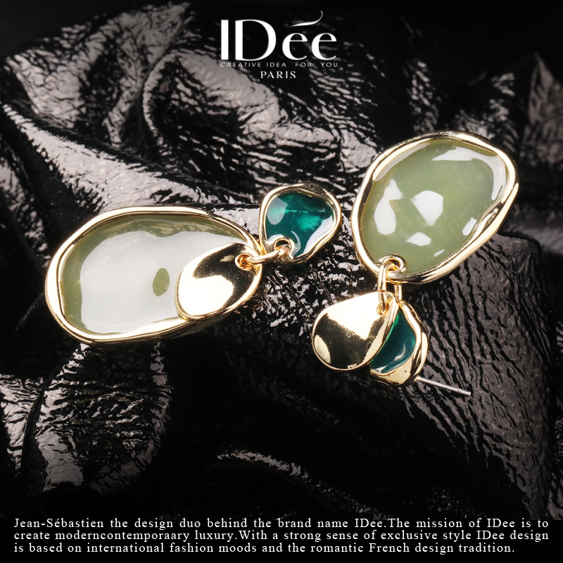 法国idee叠搭色彩女潮牌个性耳钉 idee耳钉