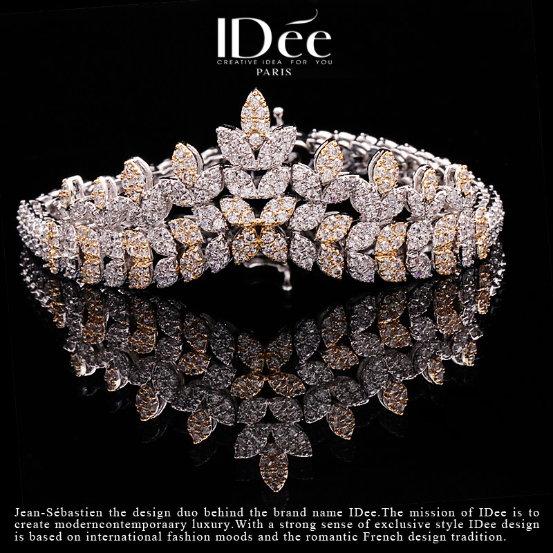 法国idee繁花闪钻套装饰品女项链 idee项链