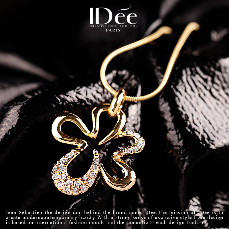 法国idee金花朵秋冬个性简约吊坠 idee项坠/吊坠