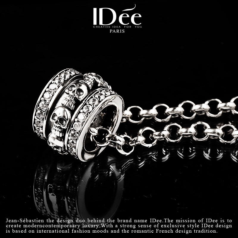 法国idee骷髅泰银环男士女复古吊坠 idee项坠/吊坠