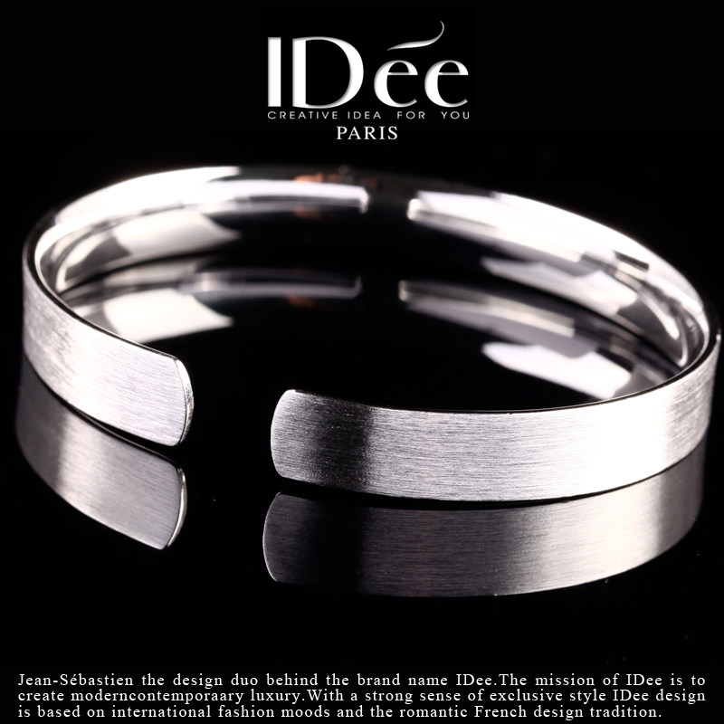 法国idee999纯银手镯足银开口镯子 idee手镯