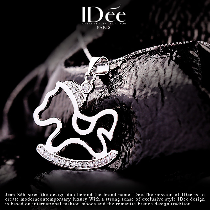 法国idee童年木马女925银小众吊坠 idee项链