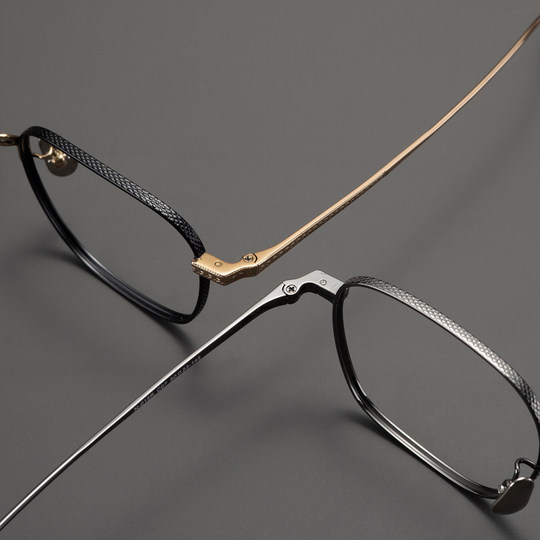 玉树临风 眼镜框男款日本超轻纯钛眼镜架近视男士气质复古方框潮