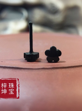 防过敏耳钉玉石一体养耳洞花朵款