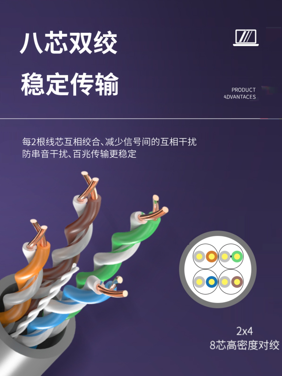 安普超五类0.52铜包银六类无氧铜家用楼宇监控POE工程网线300米箱