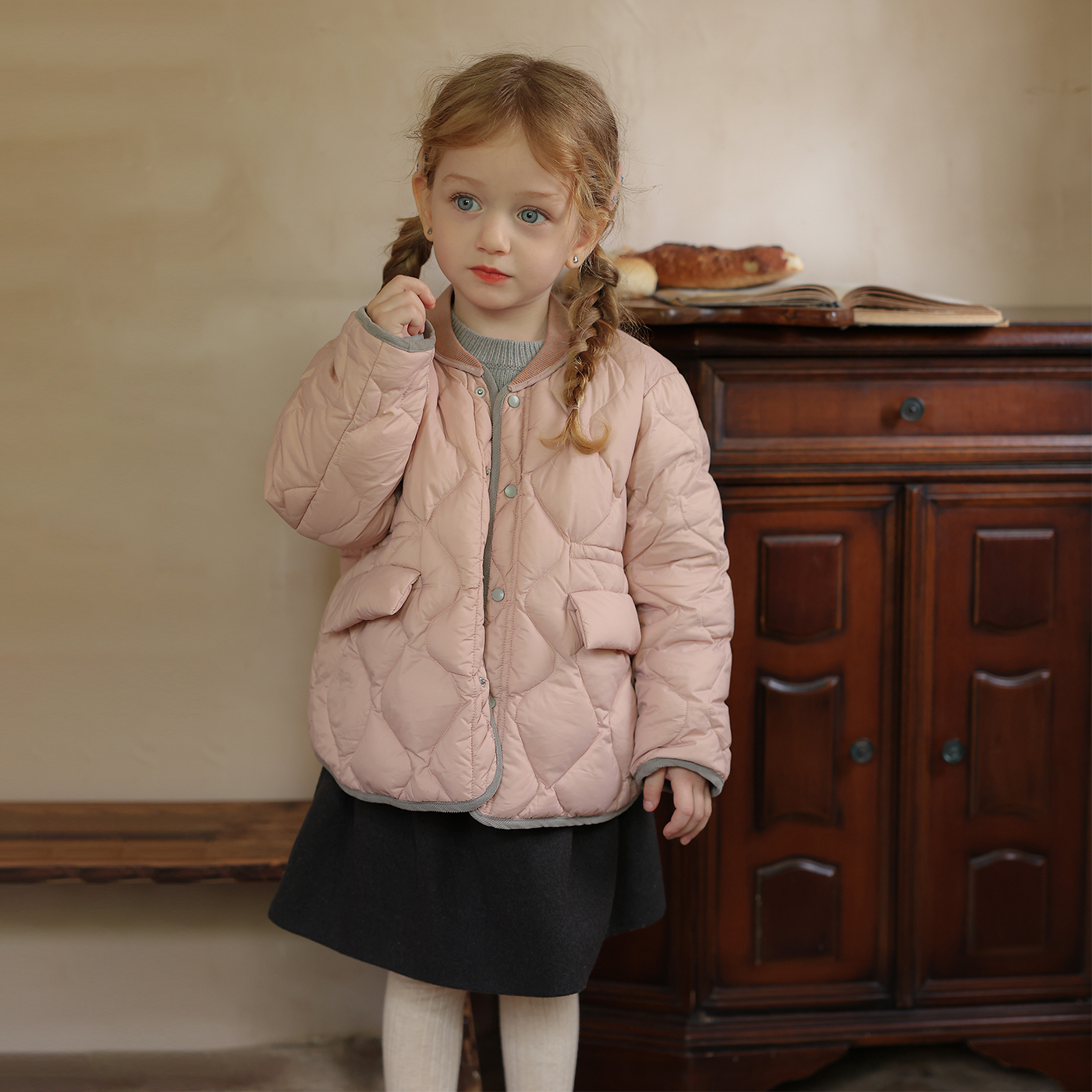 幼儿园宝宝冬季杜邦三防90白鸭绒羽绒服允儿妈女童洋气羽绒外套潮 - 图1