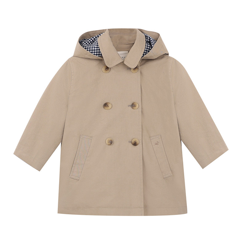 允儿妈女童春季莱赛尔中长款连帽风衣宝宝洋气外套儿童洋气上衣潮,淘宝优惠券,粉丝福利购,淘宝优惠卷