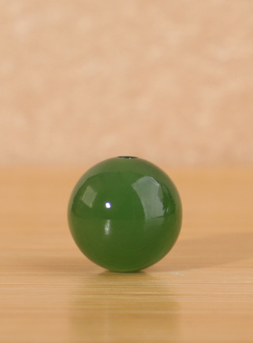 俄料碧玉圆珠单珠精品阳绿色散珠