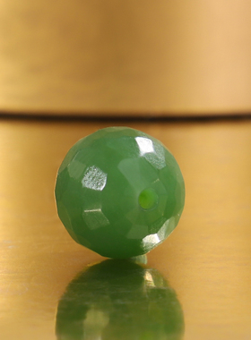 天然俄料和田玉碧玉圆珠无相珠