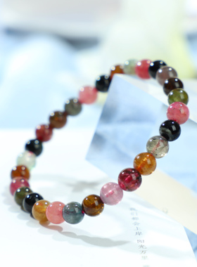 巴西天然水晶饰品碧玺手链