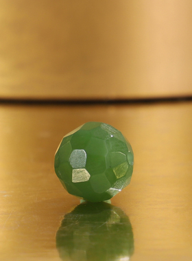 天然俄料和田玉碧玉圆珠无相