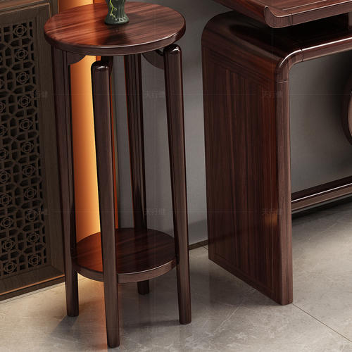 新中式玄关桌乌金木条案客厅入户门靠墙玄关台供桌超窄实木玄关柜 - 图3