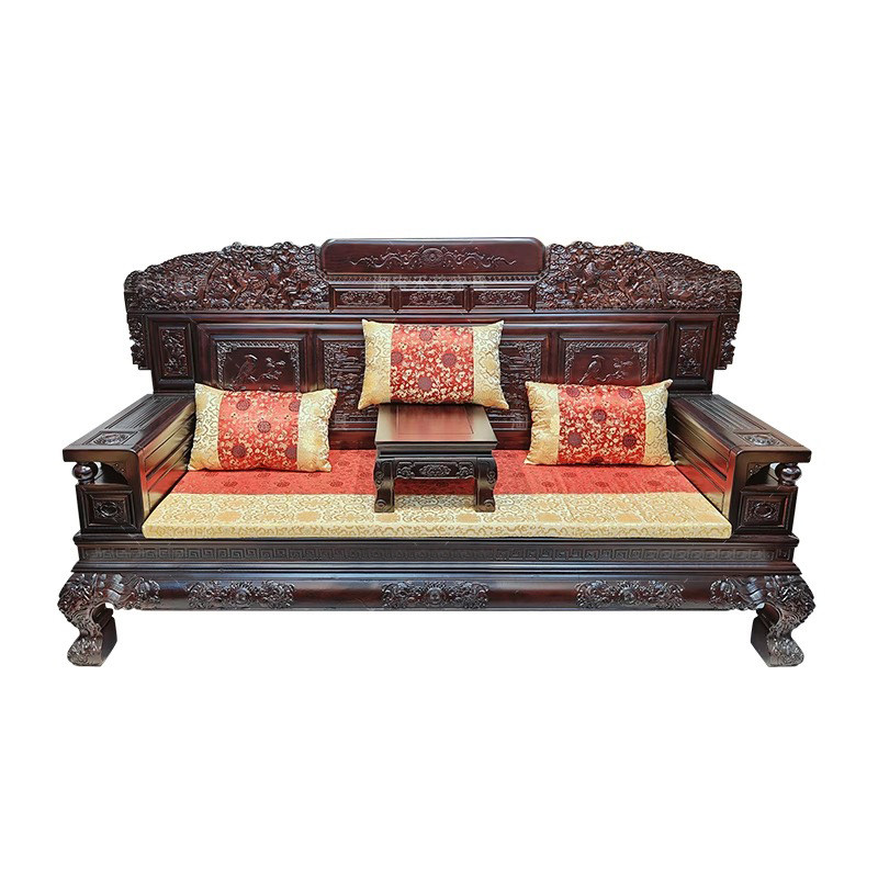 新古典实木沙发组合客厅家用雕花明清古典仿古仿红木大别墅家具,淘宝优惠券,粉丝福利购,淘宝优惠卷