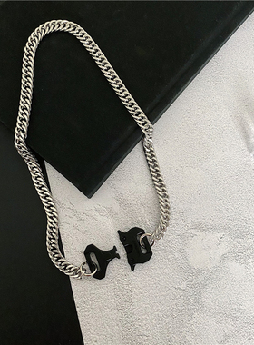 高街机能风锁扣锁头暗黑风情侣项链嘻哈说唱男女配饰