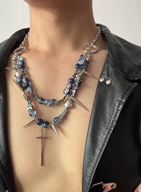 【深海星空】小众设计朋克风项链男 y2k高级串珠重工手作毛衣链