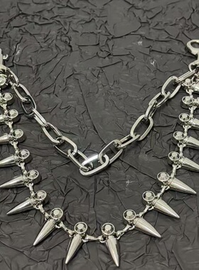 Papr美式新潮黑暗朋克金属子弹裤链挂饰两用项链先锋嘻哈裤腰链男