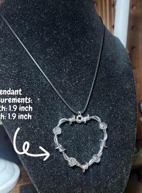 欧美跨境饰品 简约可调节蜡线necklace 夸张甜酷爱心项圈女