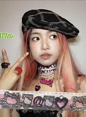 涩谷HelloKitty甜酷小众y2k太妹闪闪水钻字母项链