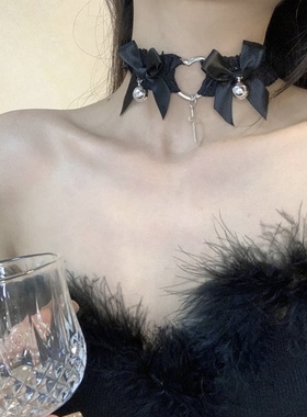 白色性感可爱心形腿圈蕾丝桃心腿环弹力可调节jk大腿朋克项圈配饰