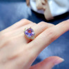 Natural lavender amethyst ring main stone size 10 10mm 925 sterling silver gold plated