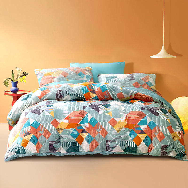 富安娜牛奶绒四件套加厚双面珊瑚绒慕斯绒床单被套新款绒绒暖意 - 图3