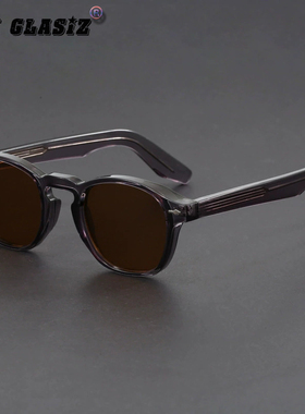 复古风墨绿圆框遮阳太阳镜平光镜