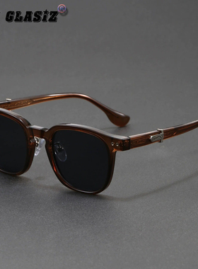 新款复古墨镜丙酸插针防晒方框太阳镜街拍ins素颜防蓝光平光镜