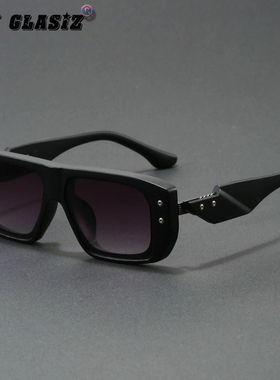 新款日系设计师款大粗框平光镜小众长方形太阳眼镜遮阳墨镜防紫外