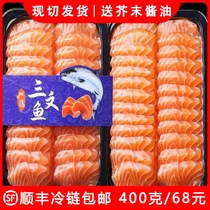 Salmon Fish Fresh Sashimi Ice Fresh 500g The day Killed fish Fish Tail Midsection Ice Pan Fillet