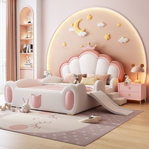 Dream Castle Princess Bed With Guardrails Slide Ladders Soft Bag Childrens Bed Girl Bedroom Modern Minima Boy Single Bed