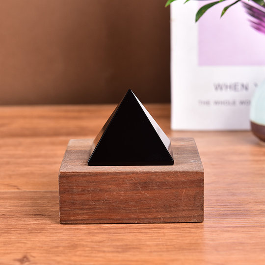 天然黑曜石金字塔招财聚财办公室家居镇宅店铺化解车载摆件黑水晶