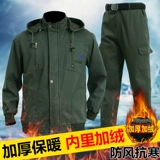 Флисовый трендовый камуфляжный утепленный удерживающий тепло хлопковый комплект для работы, защита от ожогов