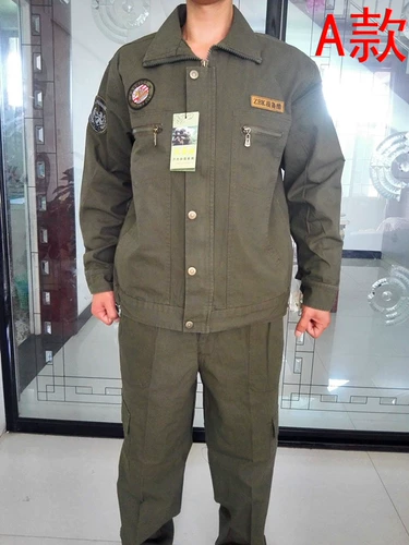 Чистый хлопковый рабочая одежда набор мужской толстой износостойкой стойкость и пламя антипроницаемая сварочная форма не может позволить себе мяч