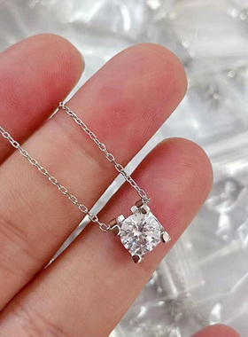 奥米迪奥1克拉牛角钻石四爪项链