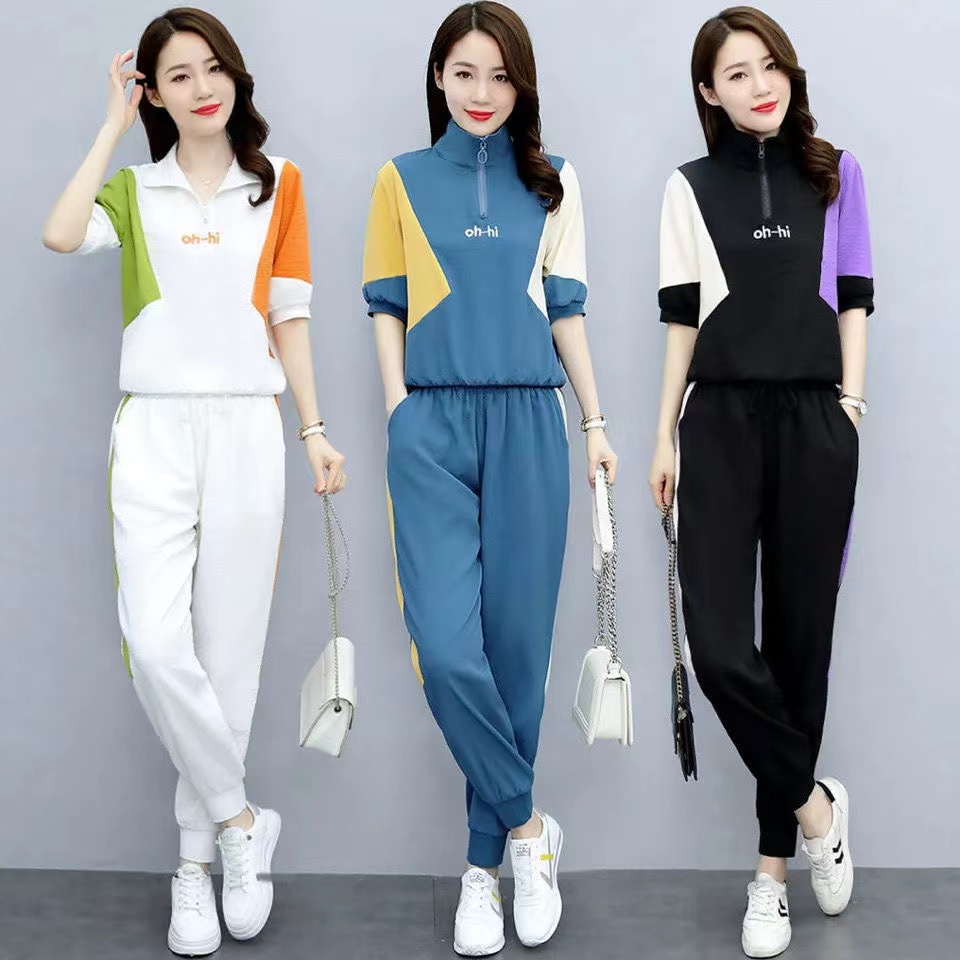 夏季新款时尚套装女气质显瘦哈伦裤小个子洋气减龄时髦两件套（2022夏季新款时尚套装女气质显瘦哈伦裤小个子洋气减龄两件套）-第5张图片-提都小院