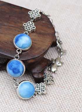 手链扎染蓝染古风简约