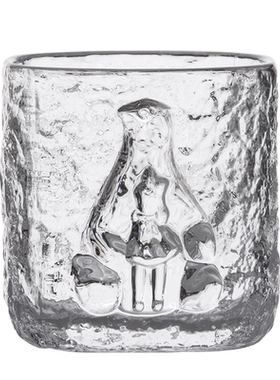 可米白夜童话透明浮雕玻璃杯女生耐热可爱ins风简约清新创意礼品