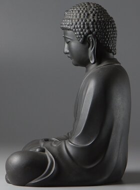 日本金工家田岛顺三作铜制大佛像，重4.92千克，高28厘米，宽25