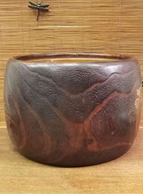 日本桐木铜胆金时绘嵌螺钿火钵，外径34厘米高23厘米，锅内径