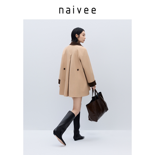 El mismo estilo del centro comercial, Naivee Navi 25 Spring New Urban Commuting Casual Contrast Color Versátil de alta calidad Viento delgado para mujeres