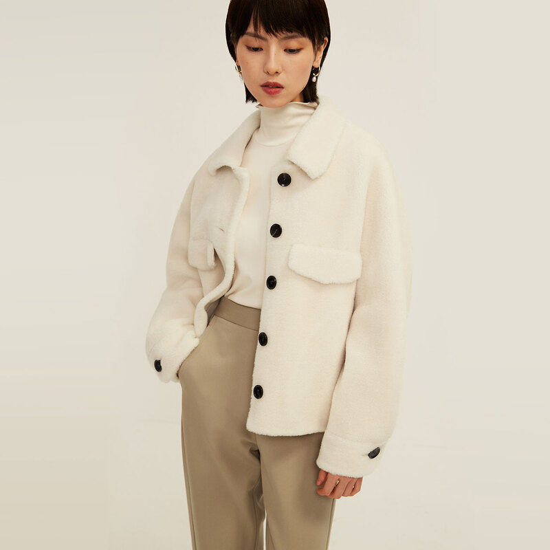 naivee 2020冬季新款通勤工装大衣 naivee短外套