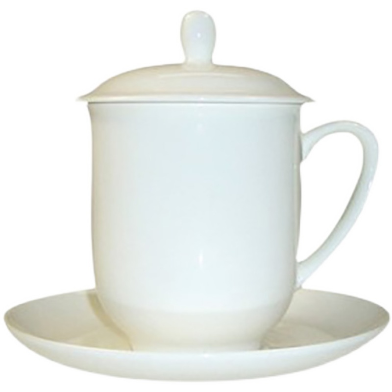 真品骨瓷陶瓷带盖会议杯办公杯水杯马克杯茶杯礼品杯家用单位订制