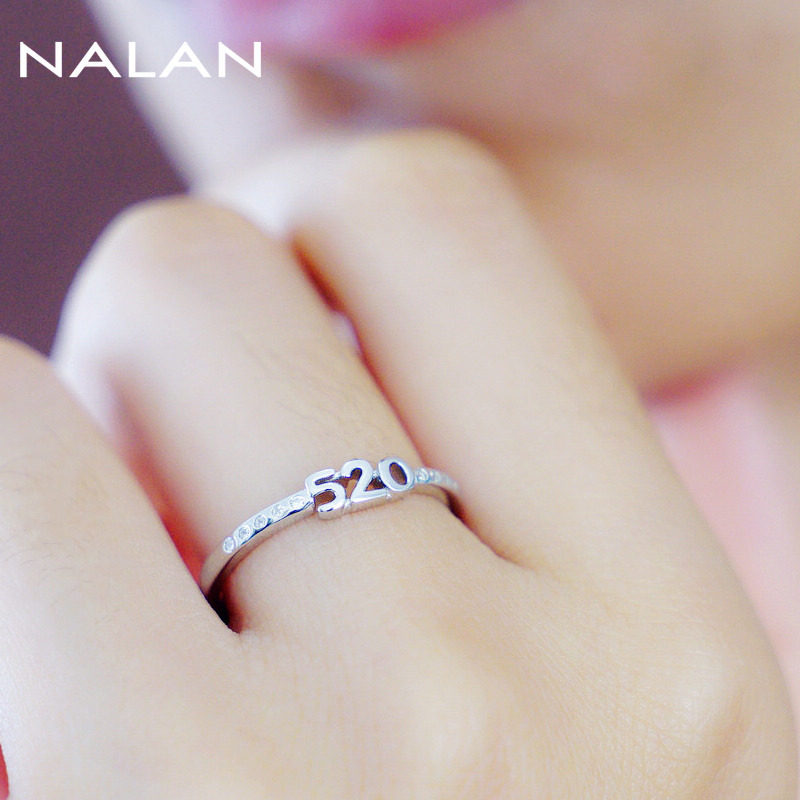 520女纯银情侣对戒一对学生食指戒 纳澜彩银戒指/指环