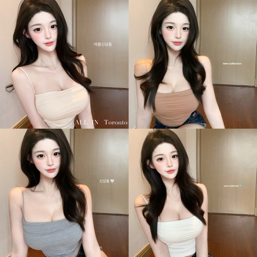 ALLIN 白色莫代尔胸垫吊带女细肩带内搭背心修身美背性感打底上衣 - 图0