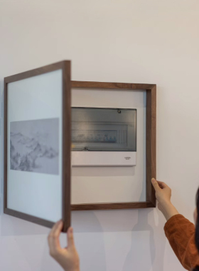 黑胡桃木寓意柿柿如意电表装饰画
