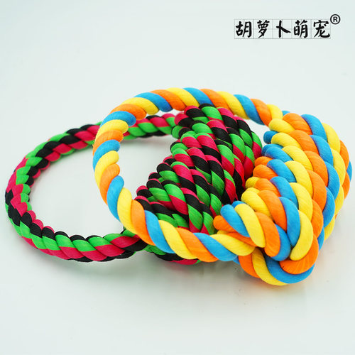 大狗互动耐咬棉绳玩具宠物洁齿磨牙棒金毛萨摩耶幼犬狗狗绳结拉环 - 图2