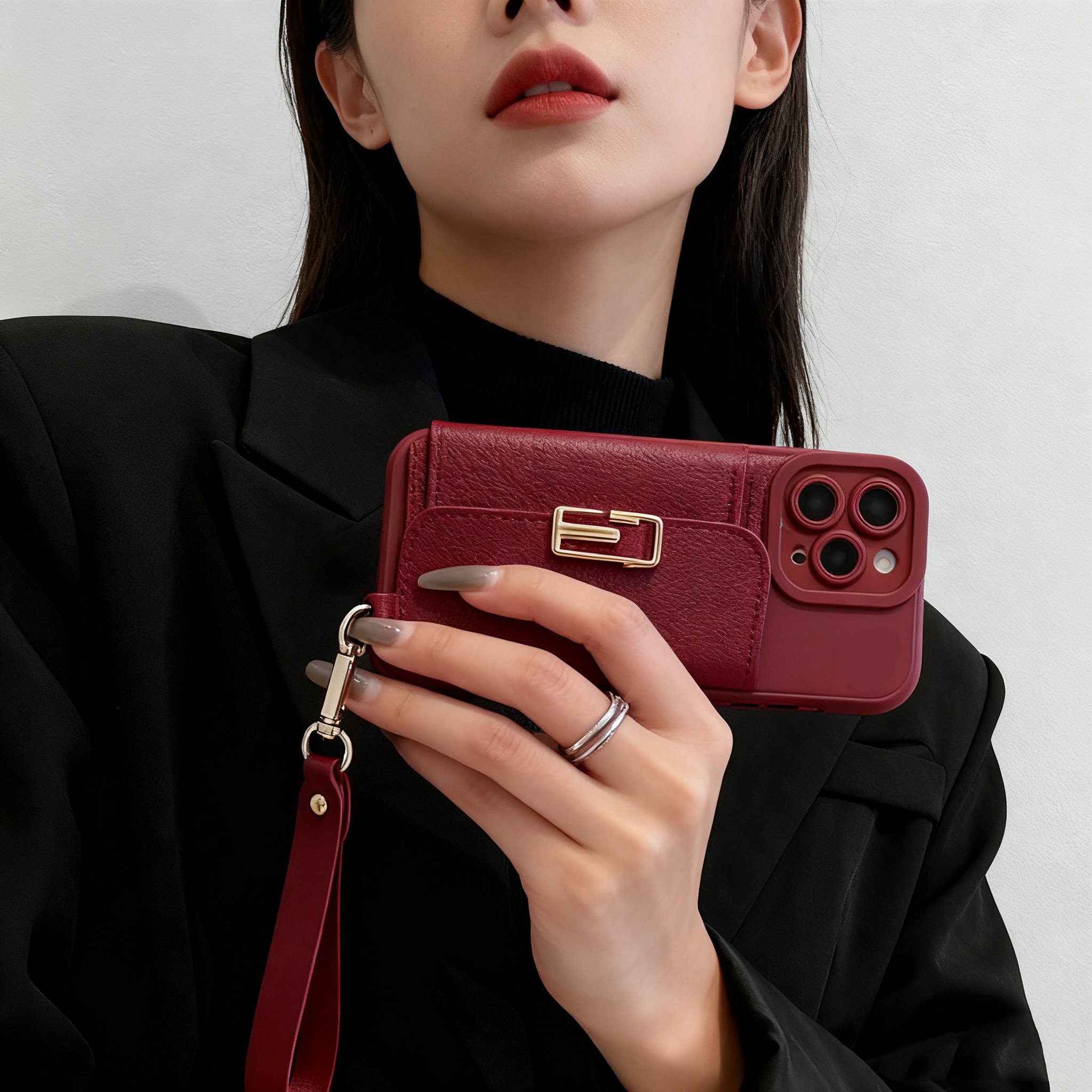 K80适用小米17手机壳15C红米Note15 14 13零钱包14C斜跨卡包Redmi红色K70K60K50至尊版Turbo4 Civi5Pro背带12 - 图0